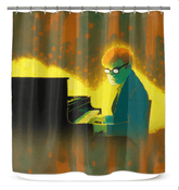 NS-832 waterproof shower curtain in elegant design